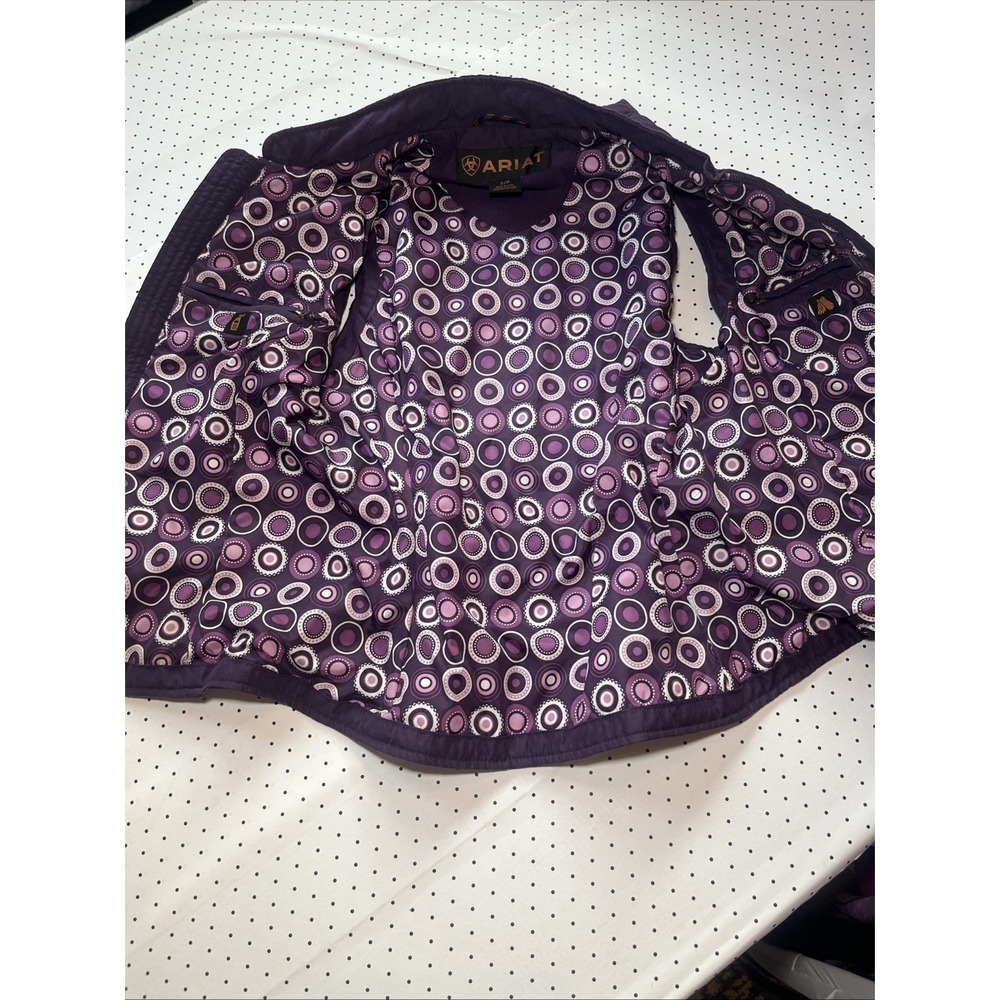 Ariat Purple Quilted Riding Vest Women's Small Equestrian Full Zip Western - Picture 12 of 12